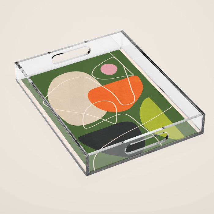 Minimal Colorful Abstract Shapes 10 Acrylic Tray Gallery Image 1