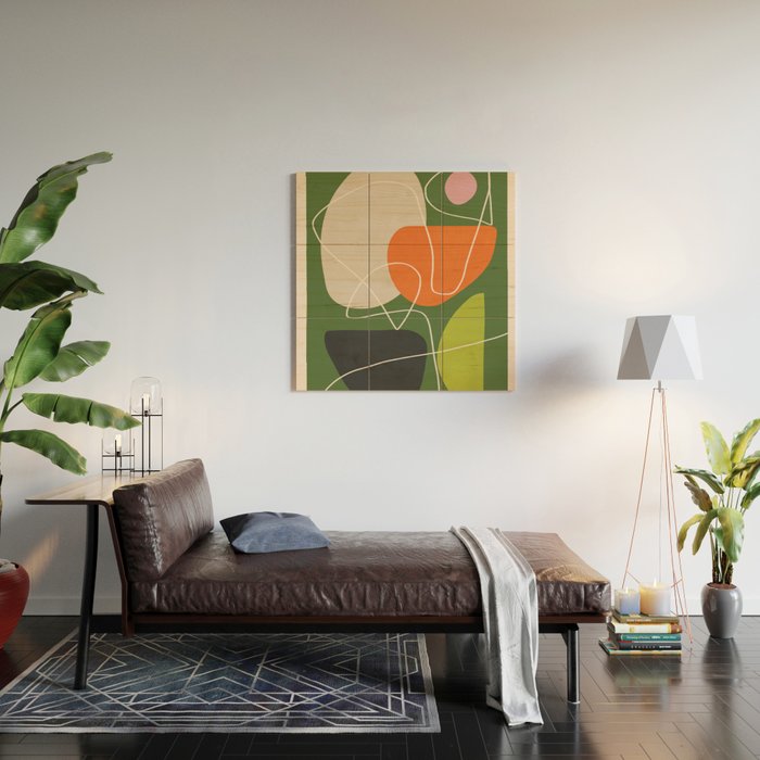 Minimal Colorful Abstract Shapes 10 Wood Wall Art Gallery Image 2