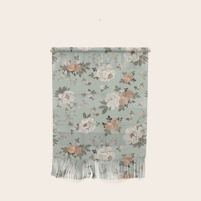 romantic pattern with lush peonies Wall Hanging Gallery Image 1