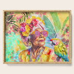 Tropical Grace And Ageless Elegance Without Limits Female Portrait Serving Tray Gallery Image 1