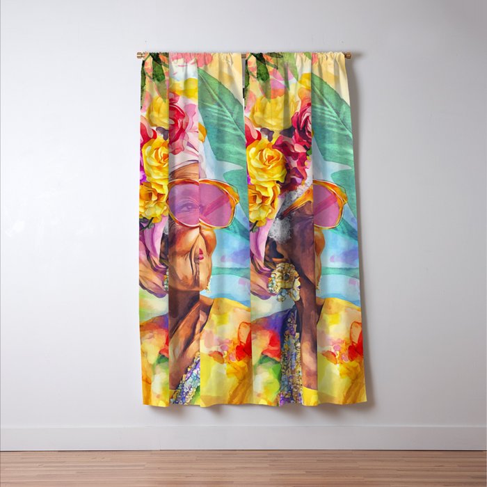 Tropical Grace And Ageless Elegance Without Limits Female Portrait Window Curtain Gallery Image 3