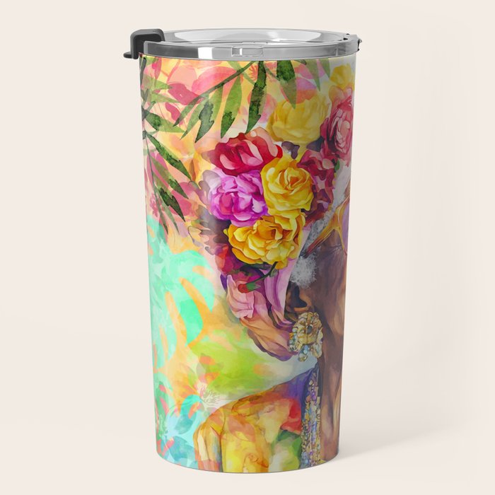 Tropical Grace And Ageless Elegance Without Limits Female Portrait Travel Mug Gallery Image 3