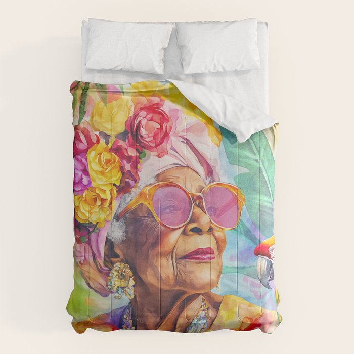 Tropical Grace And Ageless Elegance Without Limits Female Portrait Comforter Gallery Image 1