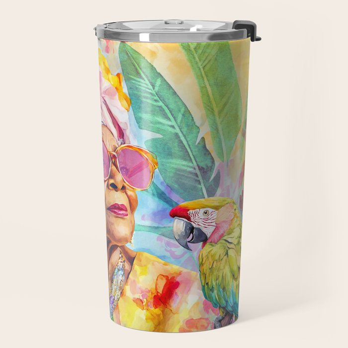 Tropical Grace And Ageless Elegance Without Limits Female Portrait Travel Mug Gallery Image 2