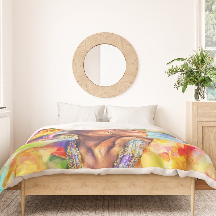 Tropical Grace And Ageless Elegance Without Limits Female Portrait Duvet Cover Gallery Image 3