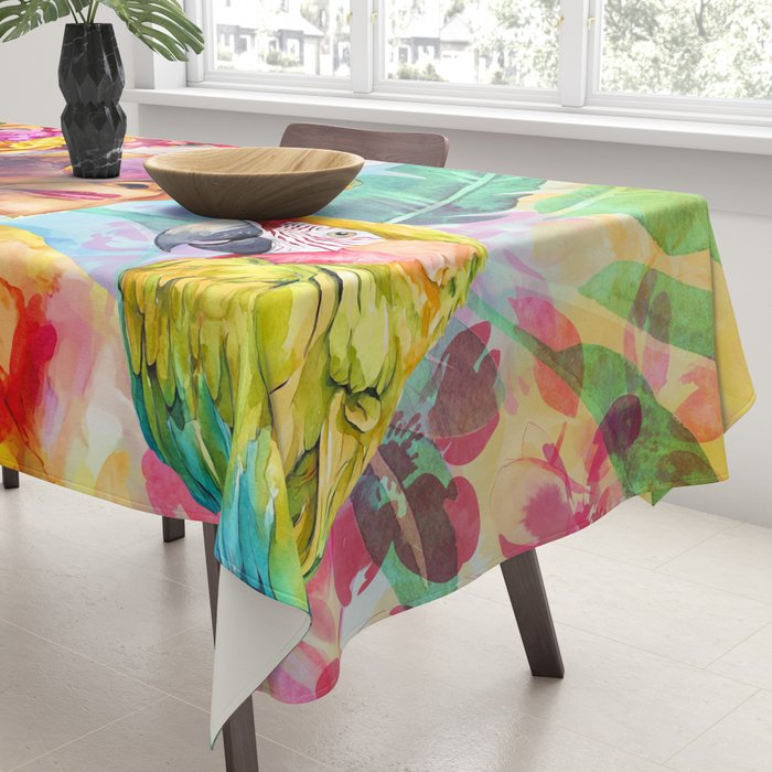 Tropical Grace And Ageless Elegance Without Limits Female Portrait Tablecloth Gallery Image 3