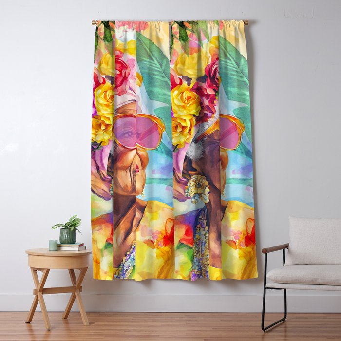 Tropical Grace And Ageless Elegance Without Limits Female Portrait Window Curtain Gallery Image 5