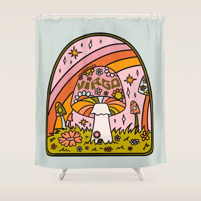 Virgo Mushroom Shower Curtain Gallery Image 1