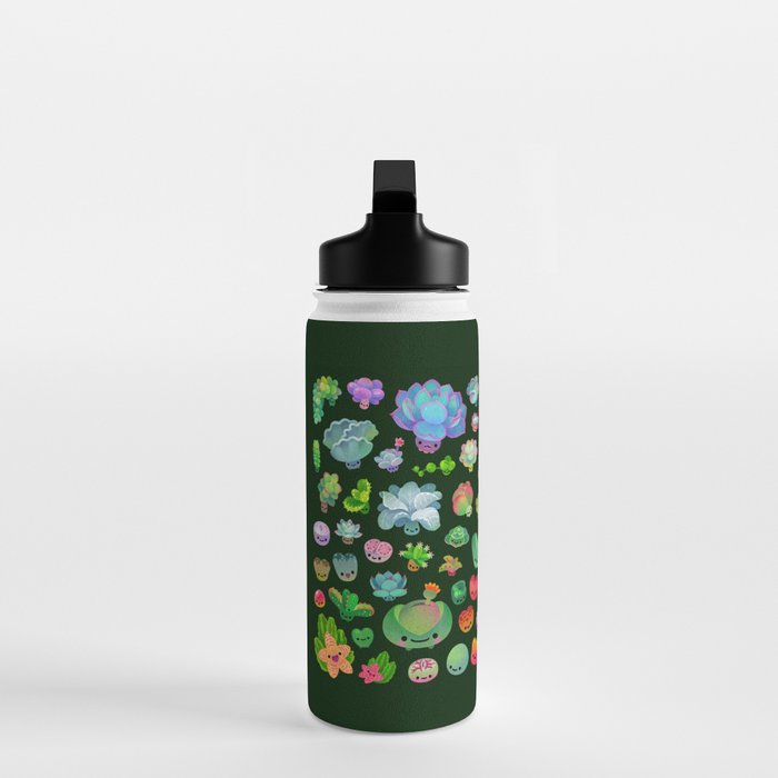 Baby succulents - mix (dark) Water Bottle Gallery Image 3