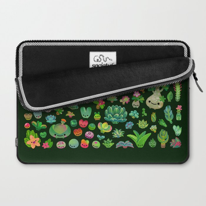 Baby succulents - mix (dark) Laptop Sleeve Gallery Image 2