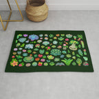 Baby succulents - mix (dark) Rug Gallery Image 1