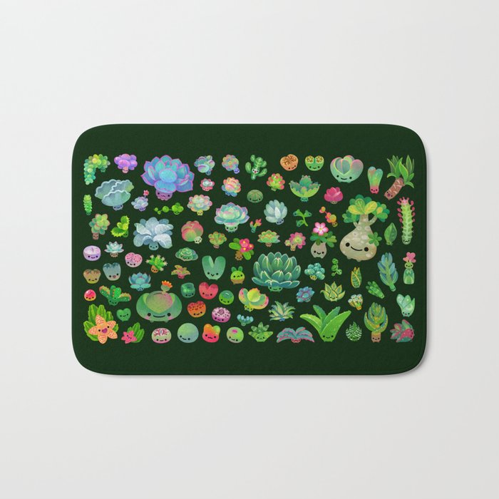 Baby succulents - mix (dark) Bath Mat Gallery Image 1