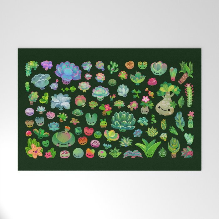 Baby succulents - mix (dark) Welcome Mat Gallery Image 1