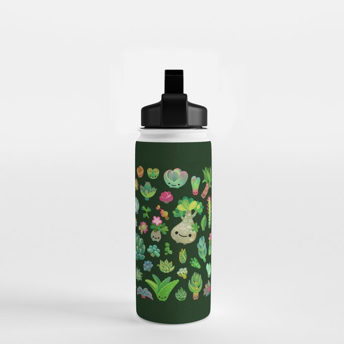 Baby succulents - mix (dark) Water Bottle Gallery Image 2