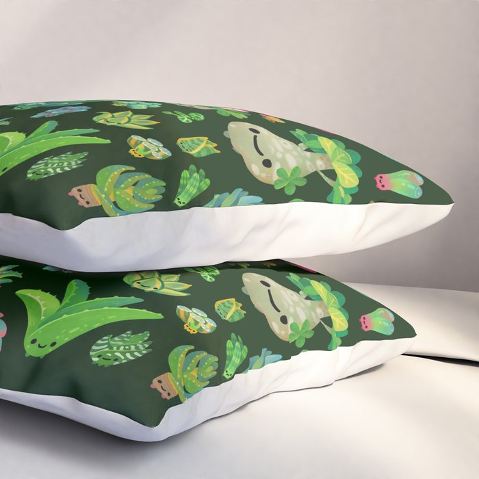 Baby succulents - mix (dark) Pillow Sham Gallery Image 3
