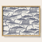 Atlantic fish blue Serving Tray Gallery Image 1
