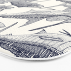 Atlantic fish blue Bath Mat Gallery Image 3