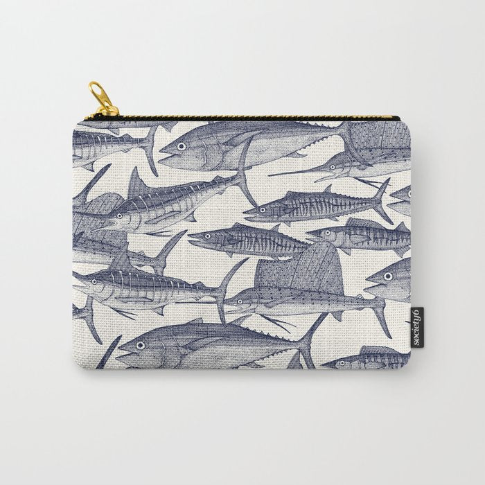 Atlantic fish blue Carry All Pouch Gallery Image 1