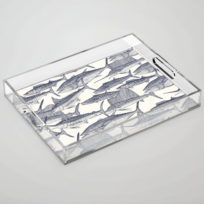 Atlantic fish blue Acrylic Tray Gallery Image 1