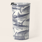Atlantic fish blue Travel Mug Gallery Image 3