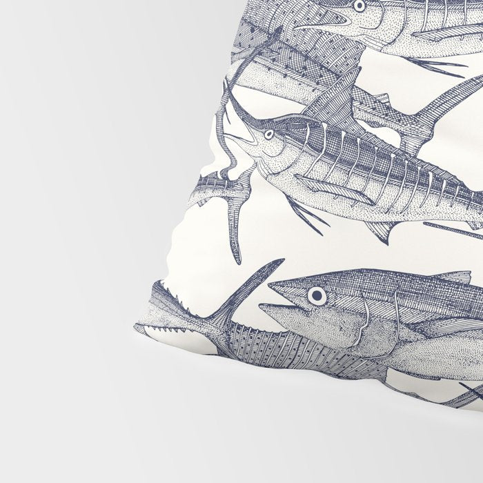 Atlantic fish blue Pillow Sham Gallery Image 4
