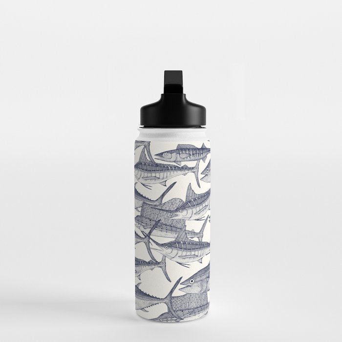 Atlantic fish blue Water Bottle Gallery Image 3