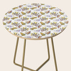 Watercolor Oysters and Seaweed Pattern Side Table Gallery Image 2