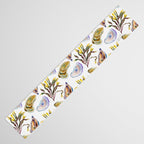 Watercolor Oysters and Seaweed Pattern Table Runner Gallery Image 3