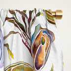 Watercolor Oysters and Seaweed Pattern Window Curtain Gallery Image 2
