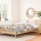 Watercolor Oysters and Seaweed Pattern Duvet Cover Gallery Image 2