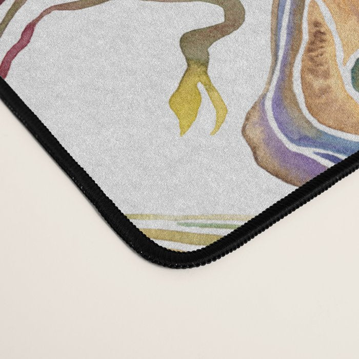 Watercolor Oysters and Seaweed Pattern Desk Mat Gallery Image 4
