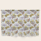 Watercolor Oysters and Seaweed Pattern Wall Hanging Gallery Image 1