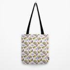Watercolor Oysters and Seaweed Pattern Tote Bag Gallery Image 2