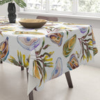 Watercolor Oysters and Seaweed Pattern Tablecloth Gallery Image 3