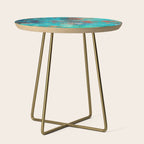 Aztec Turquoise Stone Abstract Texture Design Art Side Table Gallery Image 1
