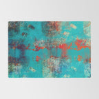 Aztec Turquoise Stone Abstract Texture Design Art Rug Gallery Image 2