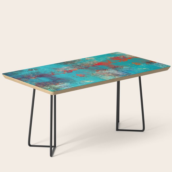 Aztec Turquoise Stone Abstract Texture Design Art Coffee Table Gallery Image 1