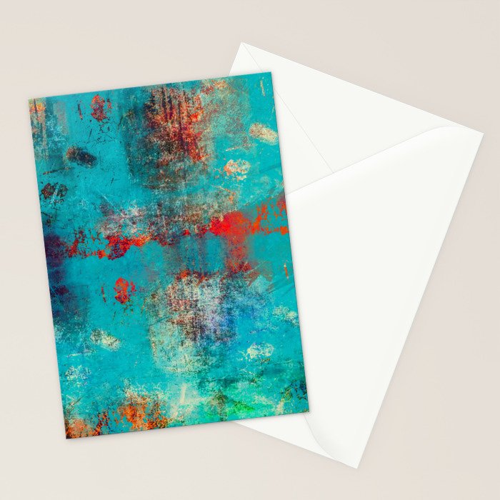 Aztec Turquoise Stone Abstract Texture Design Art Stationery Card Gallery Image 2