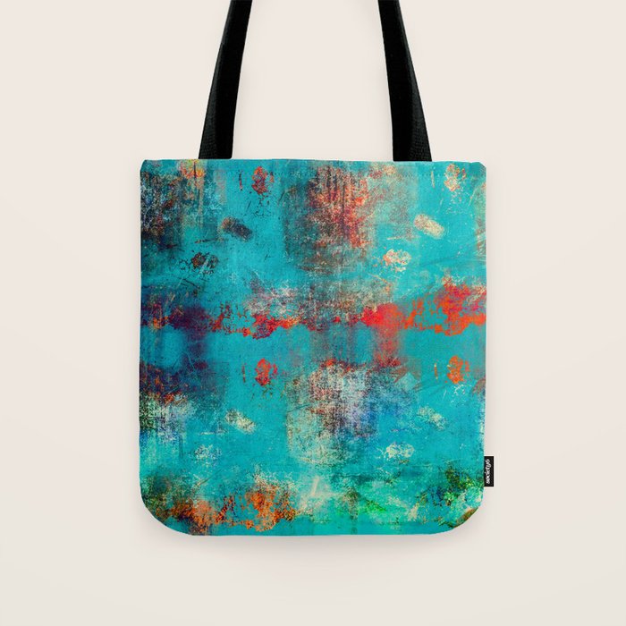 Aztec Turquoise Stone Abstract Texture Design Art Tote Bag Gallery Image 1