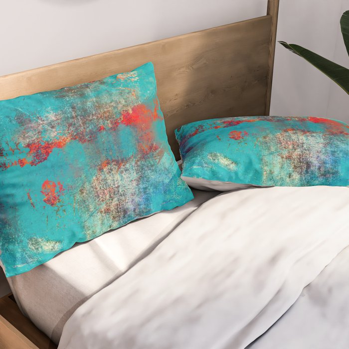 Aztec Turquoise Stone Abstract Texture Design Art Pillow Sham Gallery Image 2