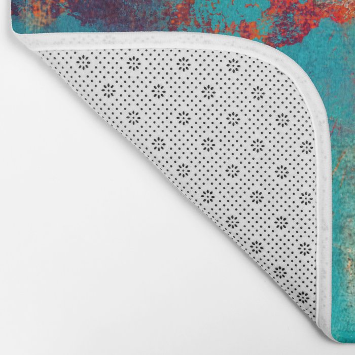 Aztec Turquoise Stone Abstract Texture Design Art Bath Mat Gallery Image 2