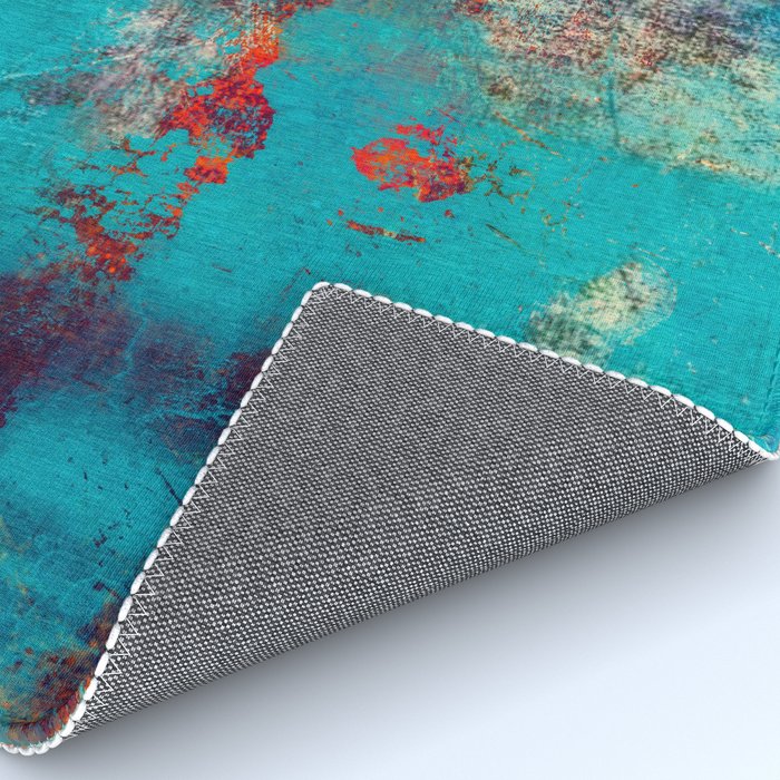 Aztec Turquoise Stone Abstract Texture Design Art Rug Gallery Image 4