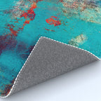 Aztec Turquoise Stone Abstract Texture Design Art Rug Gallery Image 4