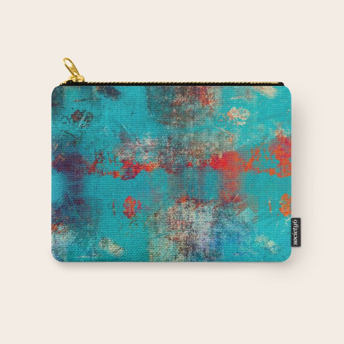 Aztec Turquoise Stone Abstract Texture Design Art Carry All Pouch Gallery Image 1