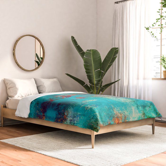 Aztec Turquoise Stone Abstract Texture Design Art Comforter Gallery Image 2