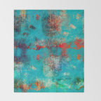 Aztec Turquoise Stone Abstract Texture Design Art Throw Blanket Gallery Image 2