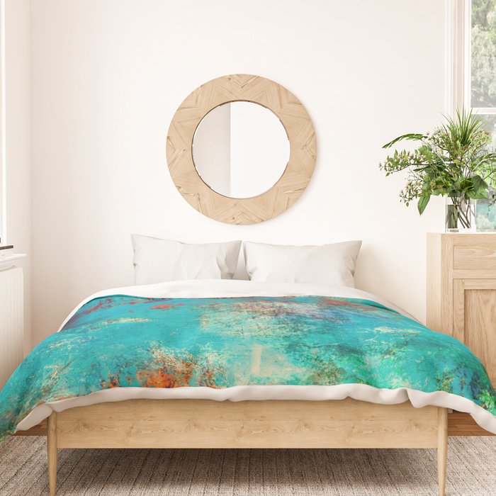 Aztec Turquoise Stone Abstract Texture Design Art Duvet Cover Gallery Image 3