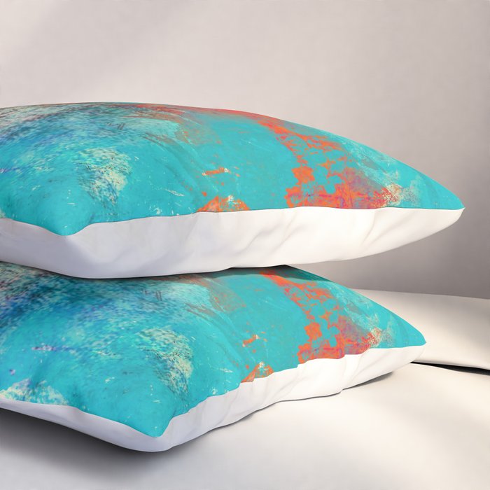 Aztec Turquoise Stone Abstract Texture Design Art Pillow Sham Gallery Image 3