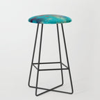Aztec Turquoise Stone Abstract Texture Design Art Stool Gallery Image 1