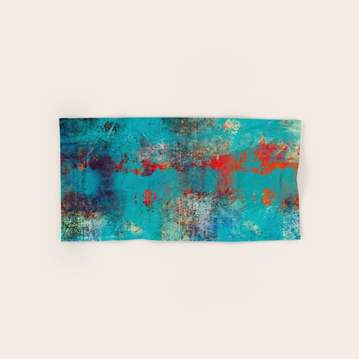 Aztec Turquoise Stone Abstract Texture Design Art Bath Towel Gallery Image 1